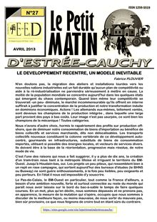 LE PETIT MATIN D ESTREE-CAUCHY N°27: RECENTRER LE MODELE DE DEVELOPPEMENT
