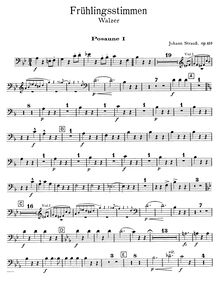 Partition Trombones 1, 2, 3, voix of Spring, Strauss Jr., Johann