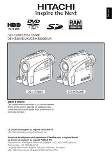 Notice Camescope numérique Hitachi  DZ-HS500E(UK)