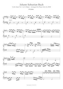 Partition Prélude par Johann Sebastian Bach