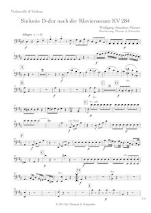 Partition violoncelles/Basses, Piano Sonata No.6, Dürnitz Sonata