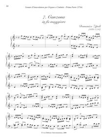Partition , Canzona en fa maggiore, Sonate d Involatura per organo e cimbalo
