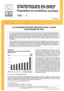 La consommation des ménages dans l Union européenne en 1994