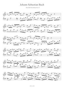 Partition No.13 en A minor, BWV 784, 15 Inventions, Bach, Johann Sebastian par Johann Sebastian Bach