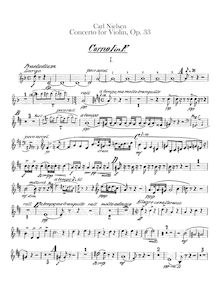 Partition cor 1, 2, 3, 4 (en F), violon Concerto, Op.33, Nielsen, Carl