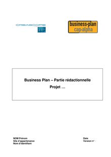 Business Plan - Partie rédactionnelle Projet …