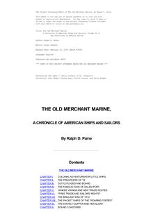 The Old Merchant Marine; A chronicle of American ships and sailors