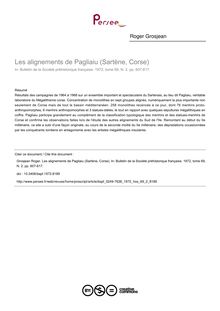 Les alignements de Pagliaiu (Sartène, Corse) - article ; n°2 ; vol.69, pg 607-617