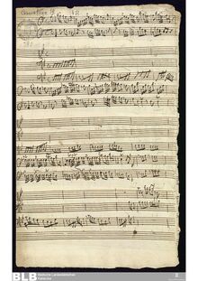 Partition complète, Concertino pour clavecin et 2 violons en B-flat major