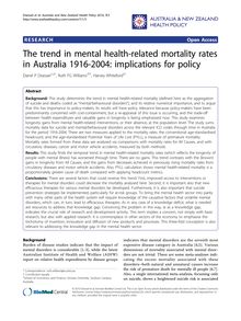 The trend in mental health-related mortality rates in Australia 1916-2004: implications for policy