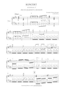 Partition Piano, Concerto pour 2 clarinettes, Krommer, Franz