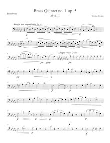 Partition Trombone, quintette No.1, Op.5, Brass Quintet No.1, Op.5