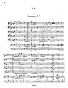 Partition  XX, Banchetto Musicale, Schein, Johann Hermann