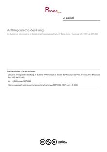 Anthropométrie des Fang - article ; n°5 ; vol.8, pg 371-382