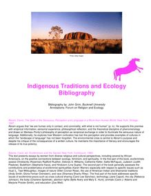 Indigenous Traditions and Ecology Bibliography