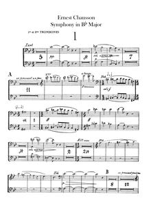 Partition Trombone 1/2, 3, Tuba, Symphony en B-flat major, Chausson, Ernest