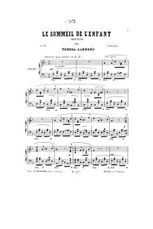 Partition complète, Le sommeil de l enfant, Op.35, Berceuse, F major