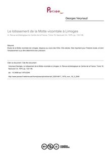 Le lotissement de la Motte vicomtale à Limoges - article ; n°3 ; vol.18, pg 133-136