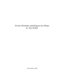 Partition complète, 12 préludes et Fugues, Belkin, Alan