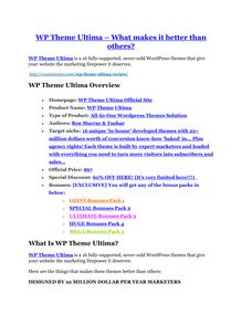 WP Theme Ultima review and sneak peek demo
