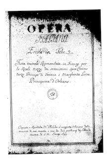 Partition Prolog, Acts 1&2, Ercole en Tebe, Festa teatrale, Melani, Jacopo