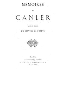 Mémoires de Canler, ancien chef du service de Sûreté (2e édition)