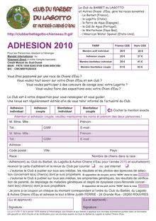 Adhésion 2010:Adhesion 2010.qxd