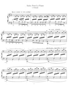 Partition complète, Pour le Piano, Debussy, Claude