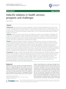 India-EU relations in health services: prospects and challenges