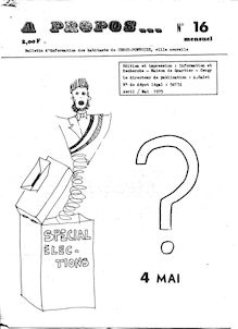"A Propos.." n° 16, avril/mai 1975
