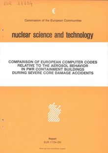 Comparison of European computer codes relative to the aerosol behaviour in PWR containment buildings during severe core damage accidents