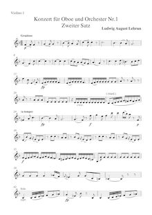 Partition violons I, hautbois Concerto No.1 en D minor, D minor