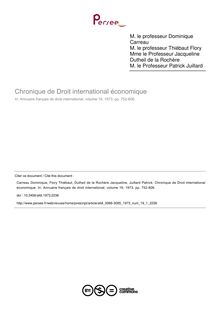 Chronique de Droit international économique - article ; n°1 ; vol.19, pg 752-806