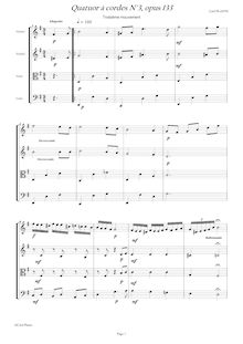 Partition , Allegretto - Andante - Allegretto, corde quatuor No.3, Op.133