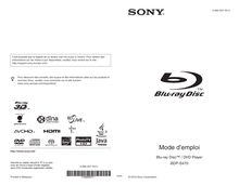 Notice Lecteur Blu-ray Disc Sony  BDP-S470