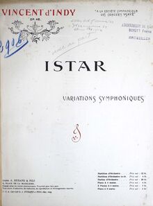 Partition couverture couleur, Istar: Variations Symphoniques, Op.42 par Vincent d  Indy
