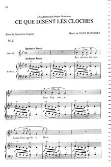 Partition complète (G minor: medium voix et piano), Ce que disent les cloches