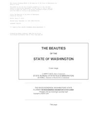 The Beauties of the State of Washington - A Book for Tourists