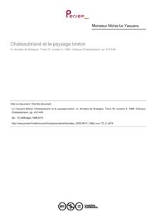 Chateaubriand et le paysage breton - article ; n°3 ; vol.75, pg 437-449