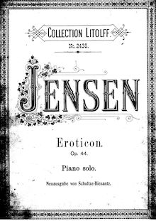 Partition complète, Eroticon, 7 Klavierstücke, Erotikon, Jensen, Adolf