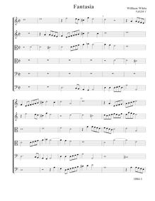 Partition Fantasia VdGS No.1 - partition complète (Tr Tr T T B B), fantaisies pour 6 violes de gambe par William White