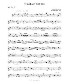 Partition violons II, Symphony No.28, G major, Rondeau, Michel par Michel Rondeau