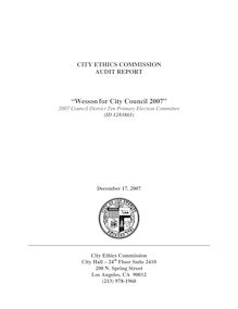 Wesson 2007 Primary Final Audit Report