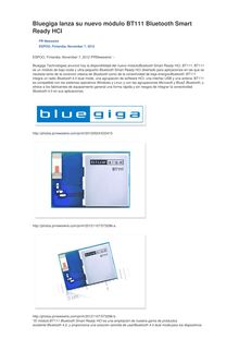Bluegiga lanza su nuevo módulo BT111 Bluetooth Smart Ready HCI