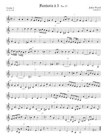 Partition Treble2 viole de gambe, aigu clef, 15 fantaisies  en Paris  par John Ward