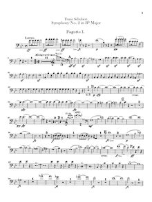 Partition basson 1, 2, Symphony No.2, B♭ Major, Schubert, Franz