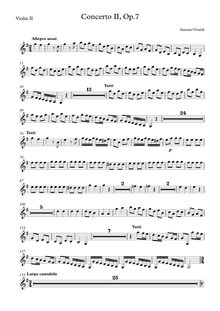Partition violons II, violon Concerto, G major, Vivaldi, Antonio