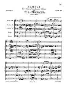 Partition complète, March, F major, Mozart, Wolfgang Amadeus