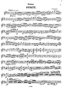 Partition de violon, violon Sonata No.1, D major, Franck, Richard