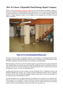 How To Choose A Reputable Flood Damage Repair Company